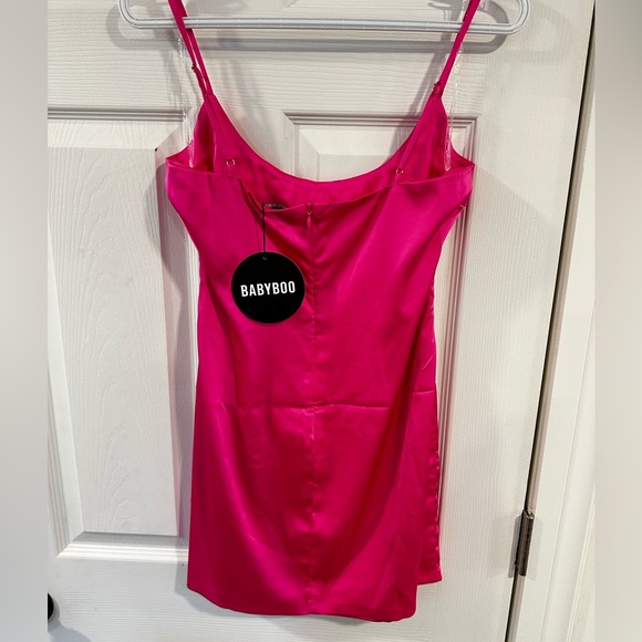 NWT hot pink mini dress size L - Picture 3 of 5